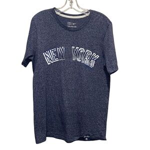 Nike New York Yankees Graphic T Shirt Blue Athletic Cut Men Size Medium